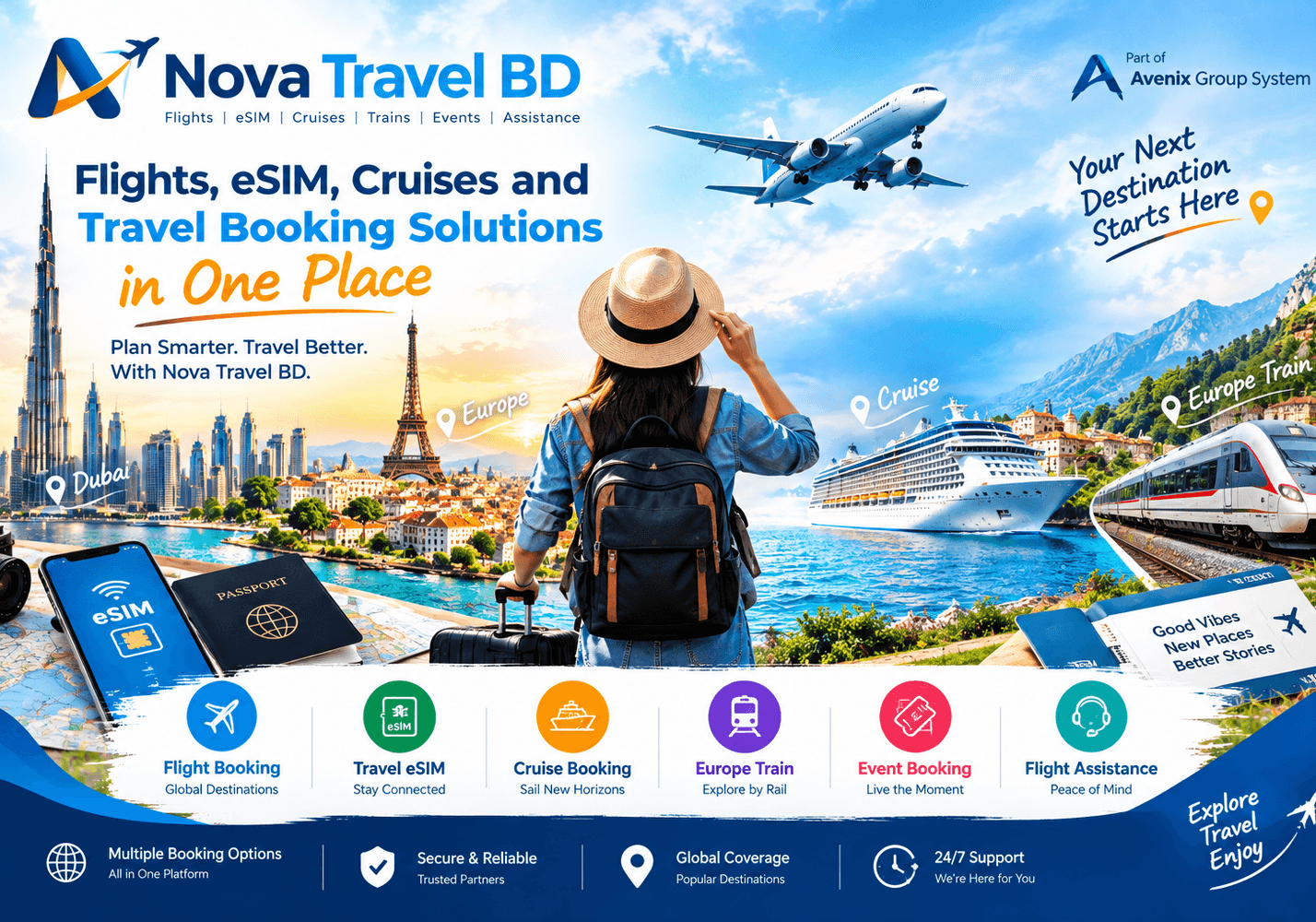 Nova Travel BD: Flights, eSIM, Cruises and Travel Booking Solutions