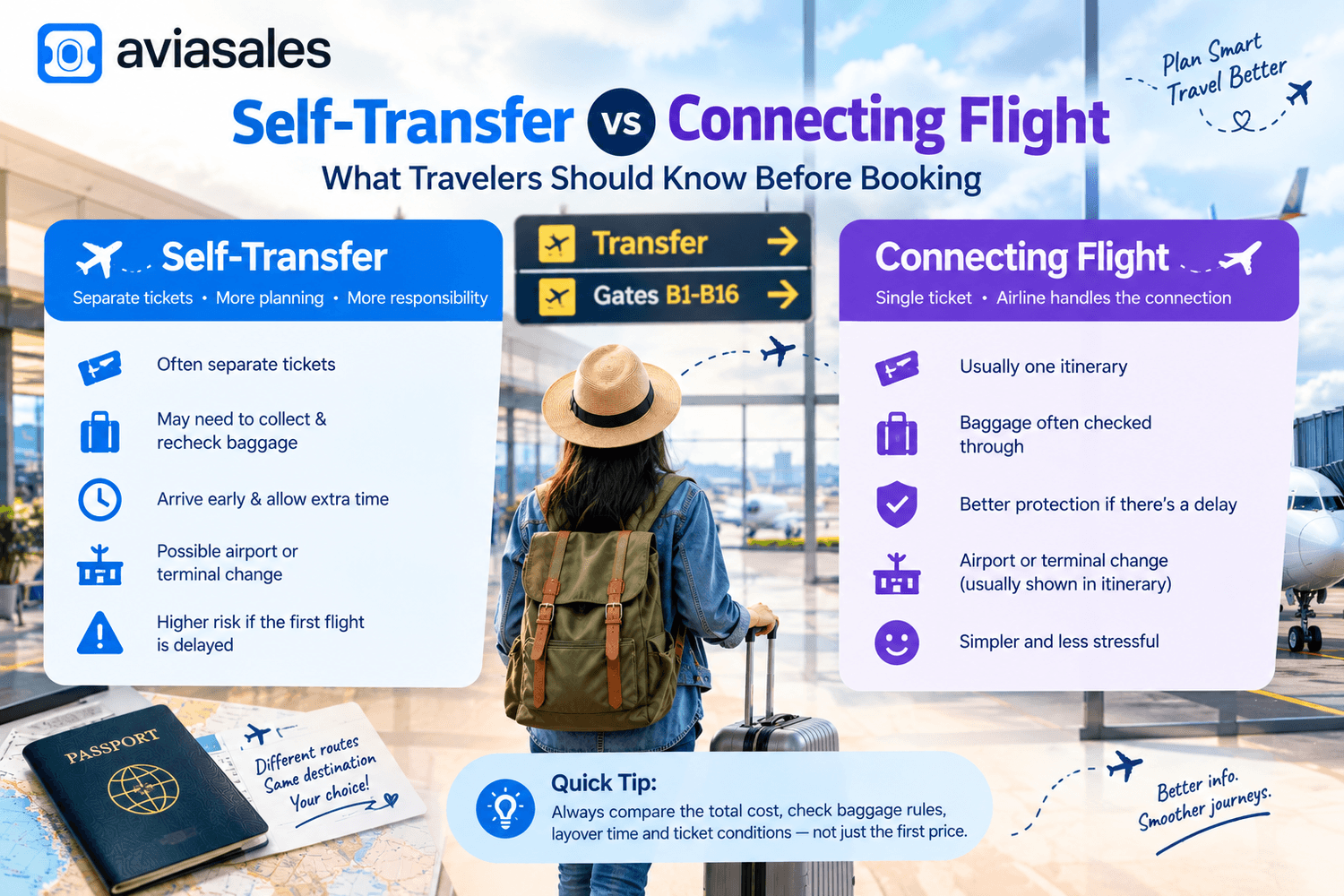 Self-Transfer vs Connecting Flight: What Travelers Should Know Before Booking