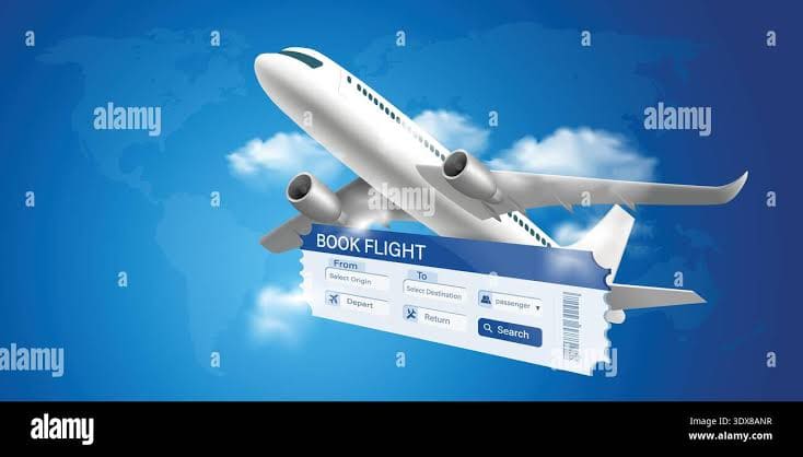 An airplane flying high above clouds representing cheap flights to the best tropical destinations to escape winter